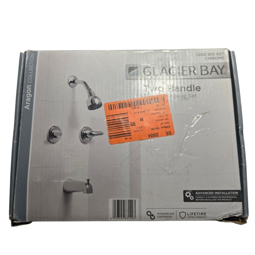 Glacier Bay Aragon Double Handle 1-Spray Tub/Shower 1.8 GPM in Chrome *READ DESC